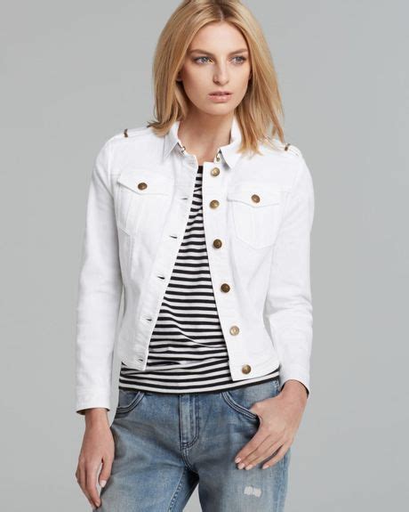 burberry jacket white|burberry white denim jacket.